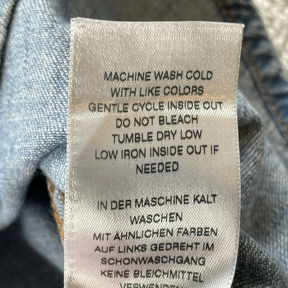 True Religion Chambray Long Sleeve Utility Shirt Mens L Cotton Western Normcore